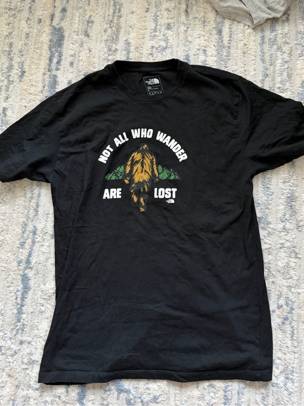 The North Face Black Short-Sleeve Graphic Tee with Green & Gold Print